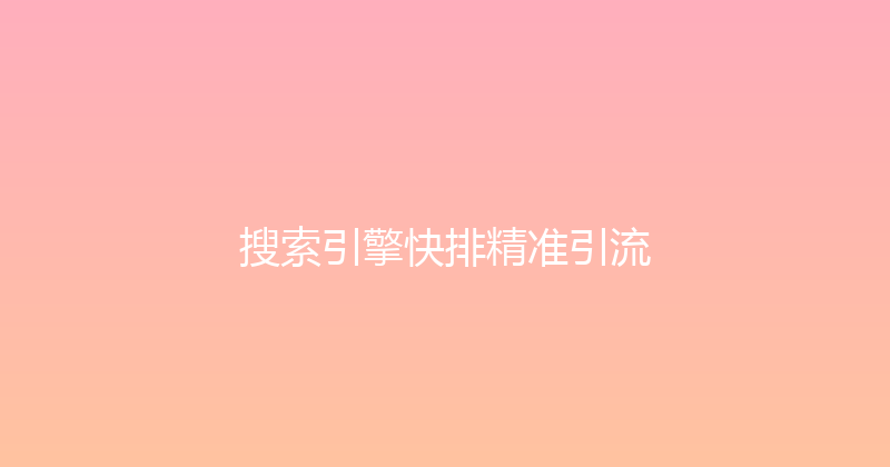 搜索引擎快排精准引流 封面图