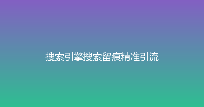搜索引擎搜索留痕精准引流 封面图