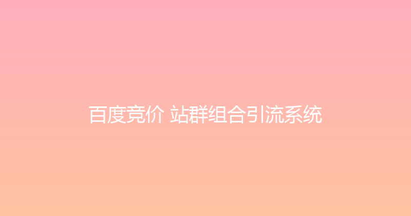 百度竞价+站群组合引流系统 封面图