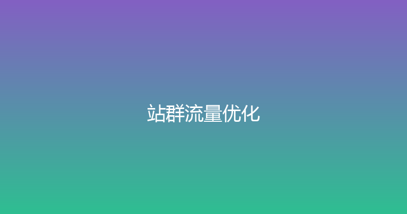 站群流量优化 封面图