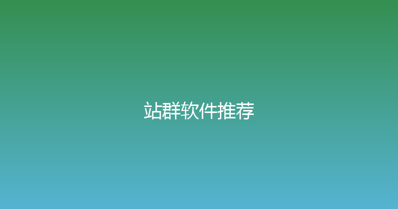 站群软件推荐 封面图