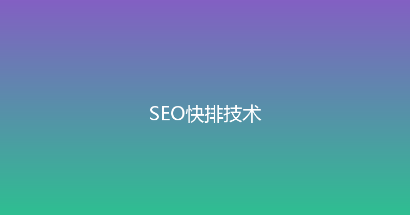 SEO快排技术 封面图