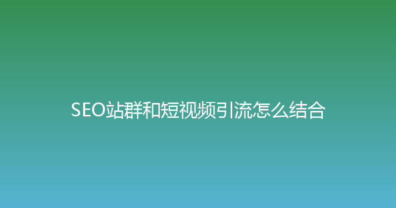 SEO站群和短视频引流怎么结合 封面图